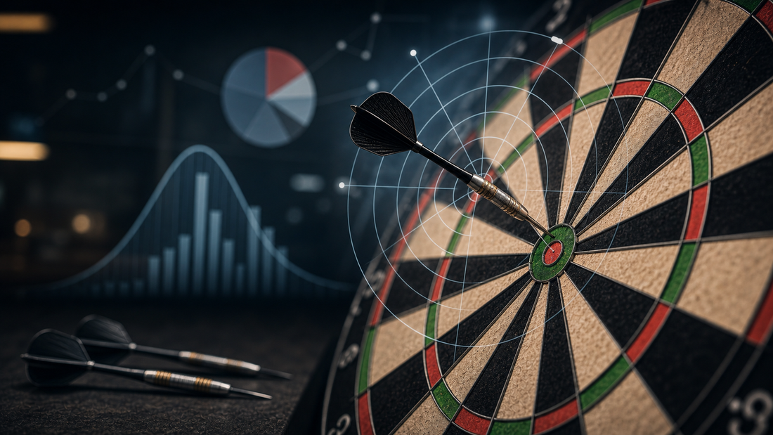 Average score for a random dart featured image with analytical dartboard scene