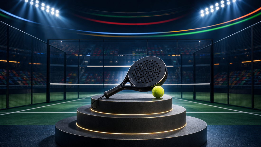 Can padel become an Olympic sport featured image with stadium padel court and podium