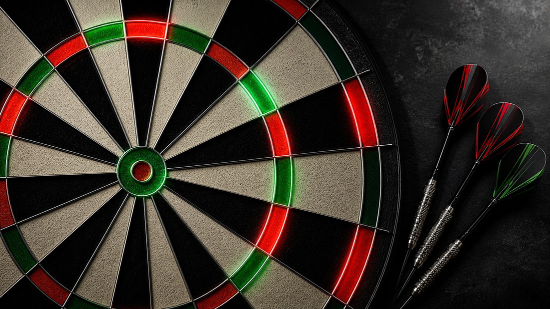Dartboard colours meaning featured image with red green black and cream scoring zones