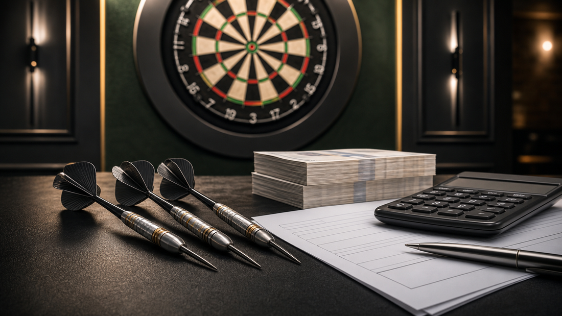 Do darts players pay tax on prize money featured image with darts prize money and tax paperwork