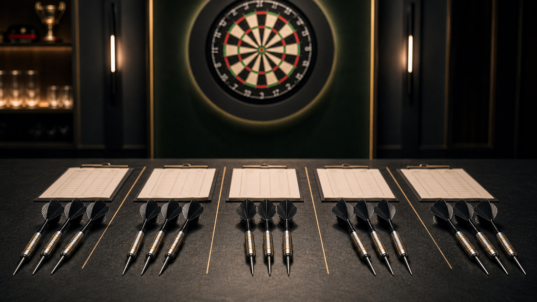 How many rounds are in a darts game featured image with grouped sets of darts