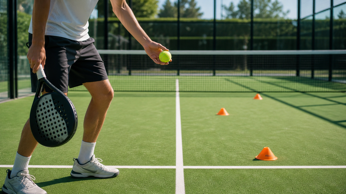How to serve in padel featured image with baseline serve drill setup
