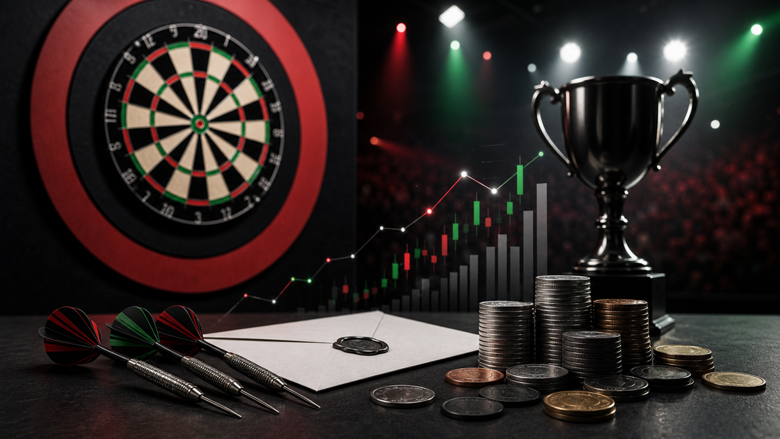 Luke Littler net worth featured image with darts finance and trophy concept