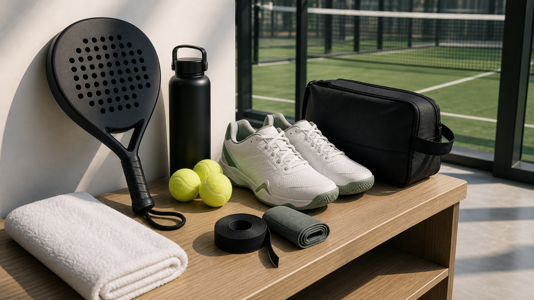Padel gear guide featured image with essential racket shoes balls and kit