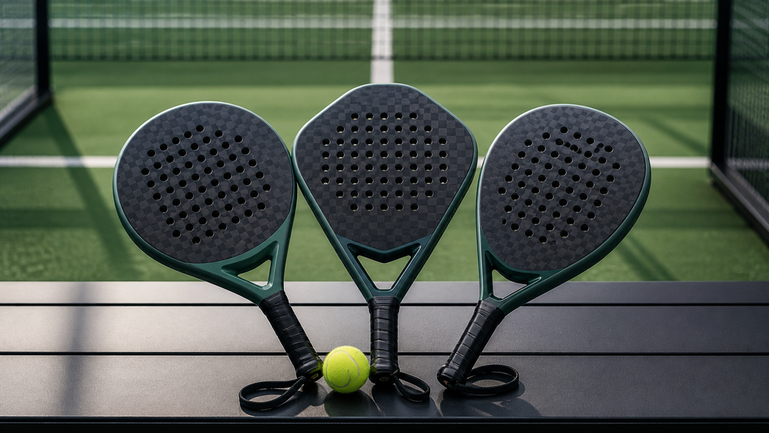 Round diamond and teardrop padel rackets featured image with shape comparison
