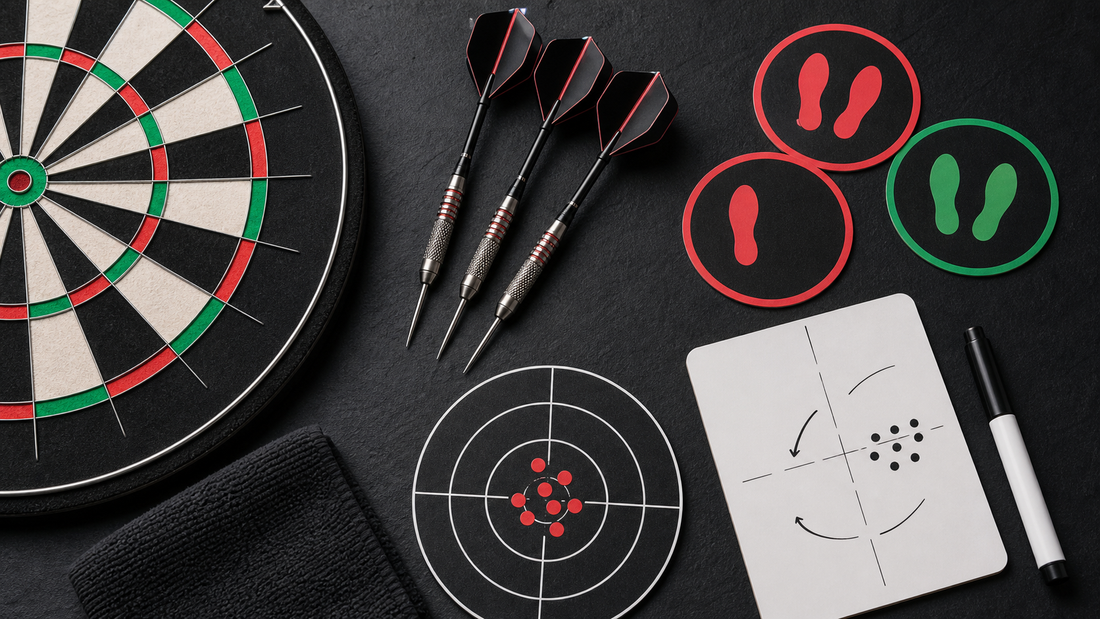 What are the basic skills in darts featured image with beginner training setup