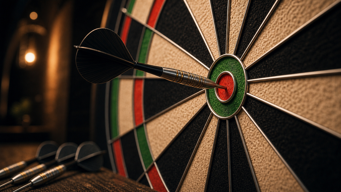 Fifty points in darts featured image with inner bullseye dart