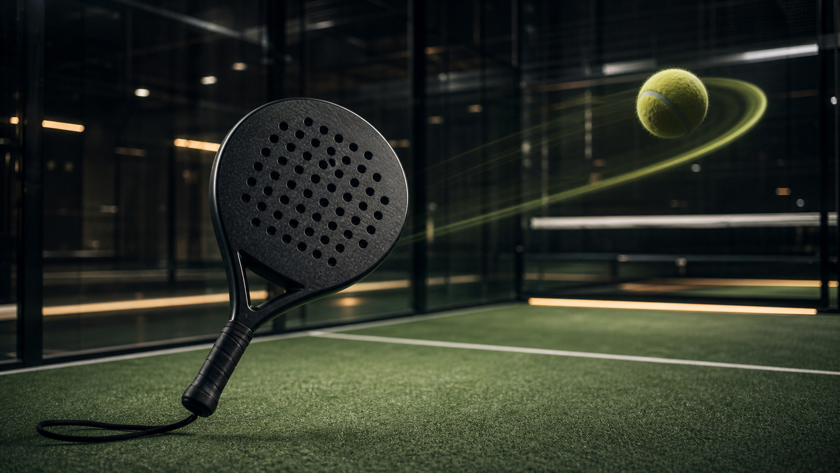 What is a vibora in padel featured image with intact racket and sliced ball motion
