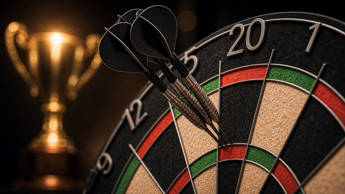 Highest score in darts featured image with three darts in treble twenty