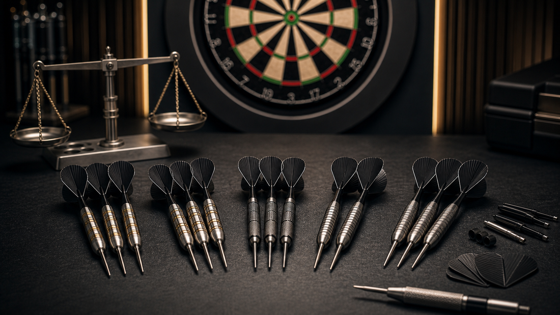 What weight darts pros use featured image with professional dart barrel comparison