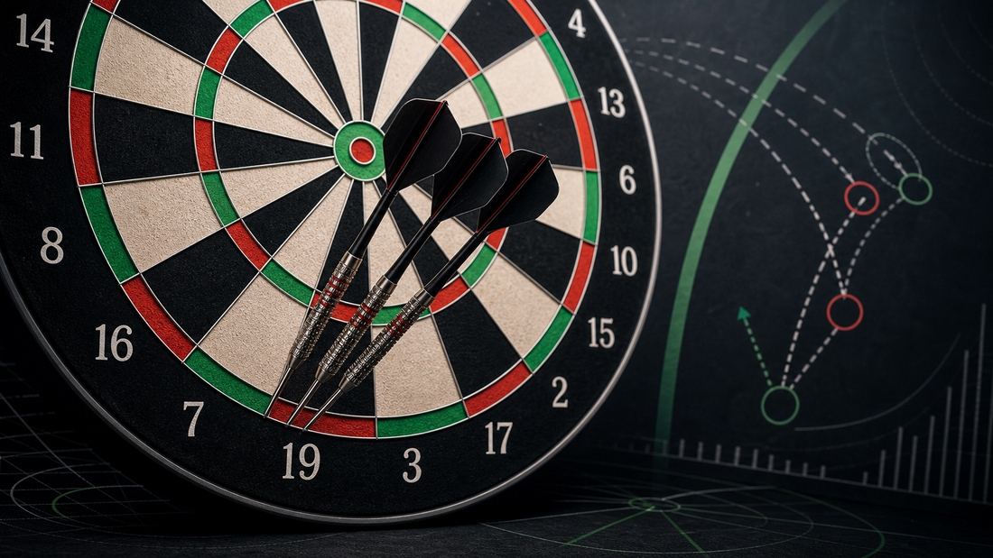 Why darts players go for 19 featured image with darts grouped around treble 19