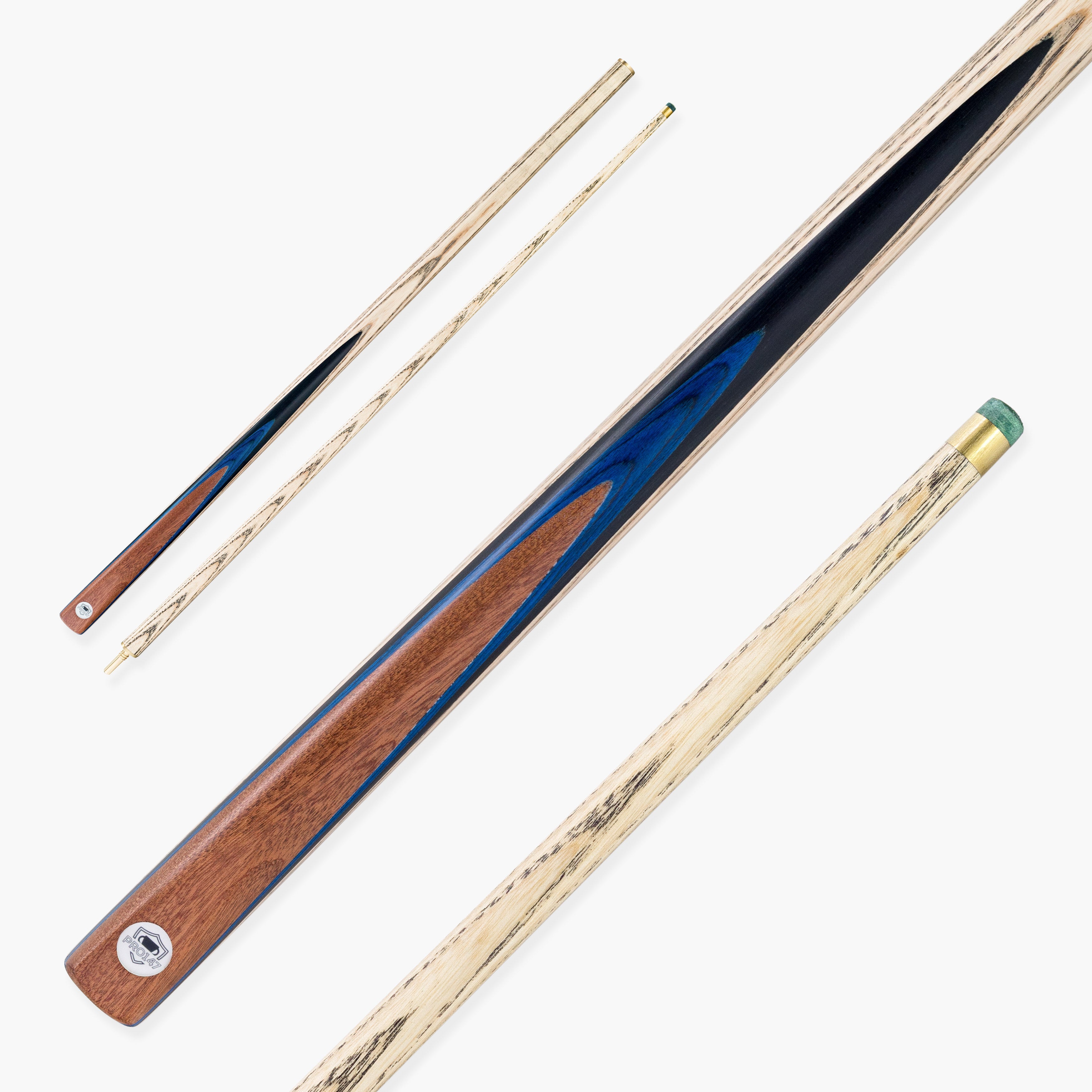 PRO147 Pro Match Sapphire 2 Piece Snooker and Pool Cue 9.5mm Tip