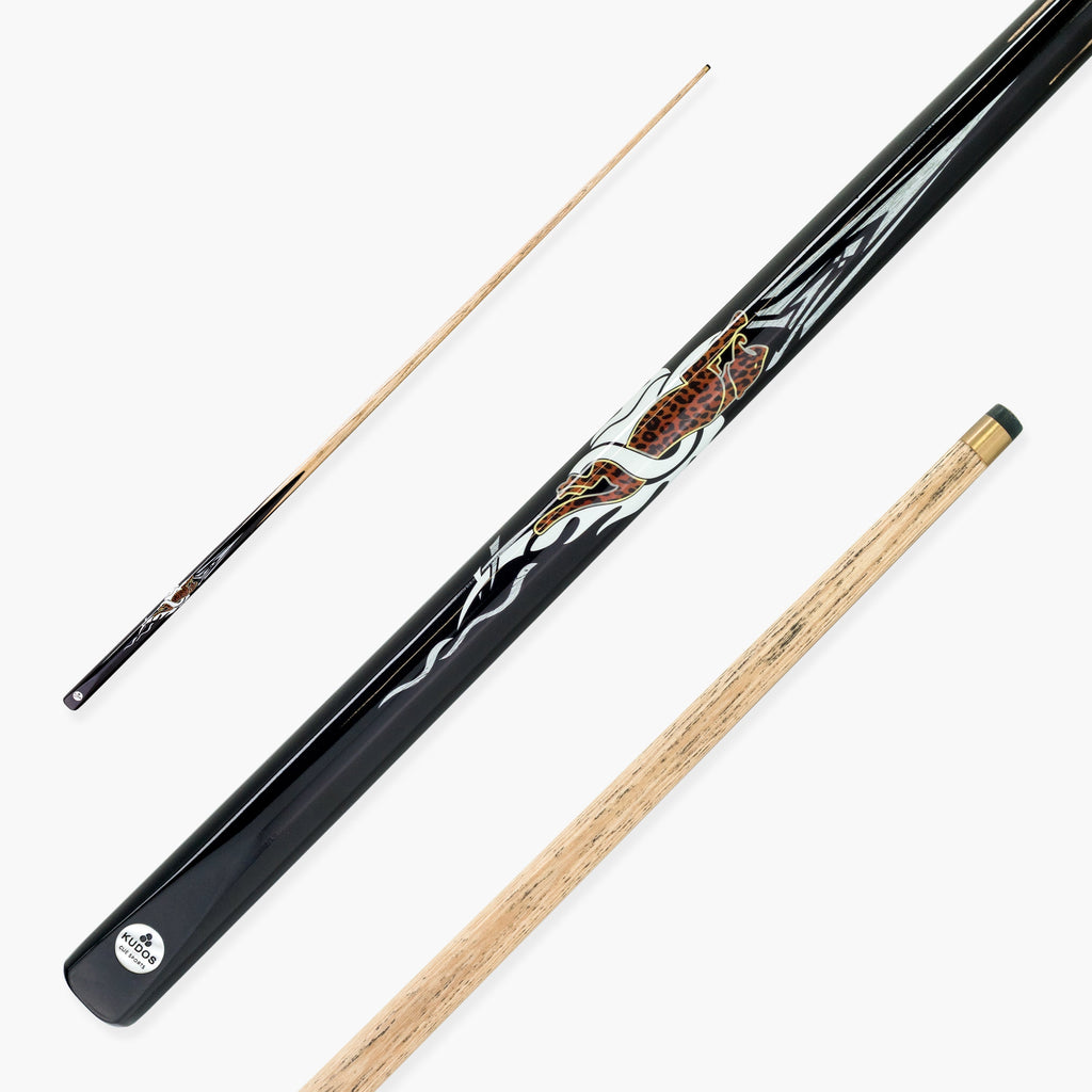 Kudos Flaming Tiger 57 Inch One Piece English Pool Cue 8.5mm Tip