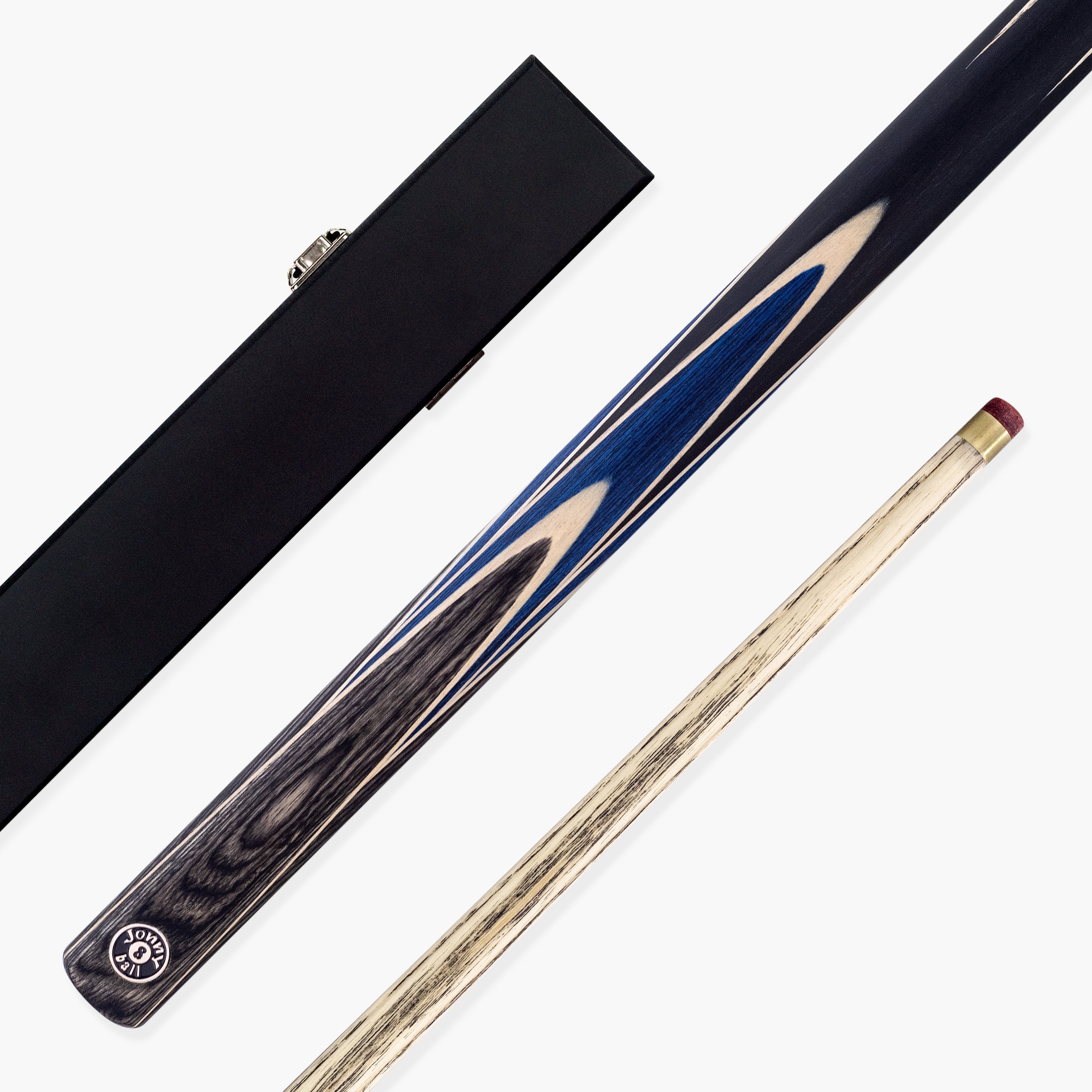 Jonny 8 Ball Vortex 2 Piece 57 Inch English Pool Cue and Case Set with 8.5mm Red Layered Tip