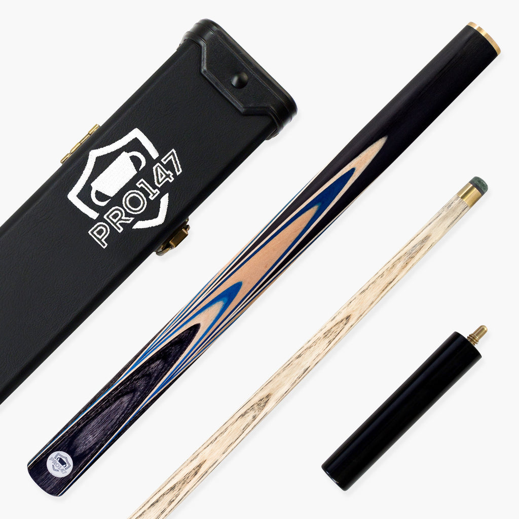 PRO147 Blue Pearl 3/4 Joint Cue and Case Set with 9.5mm Professional Layered Leather Tip