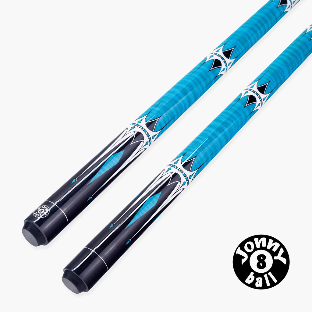 Jonny 8 Ball Harpoon 58 Inch 2 Piece American Pool Cue with Birch Shaft and 13mm Layered Tip