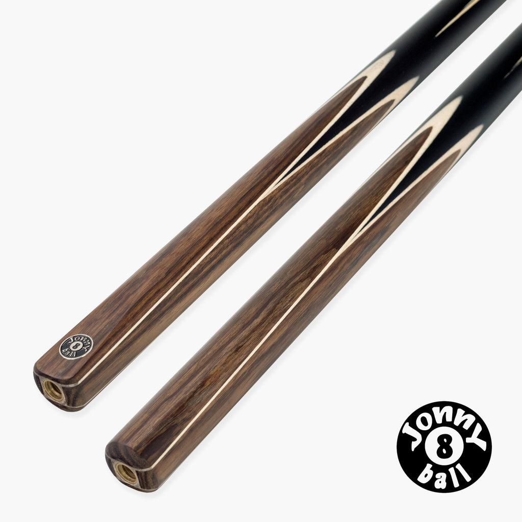 Jonny 8 Ball Walnut 57 Inch Two Piece English Pool Cue with UV Printed Ash Shaft and 8.5mm Red Layered Tip