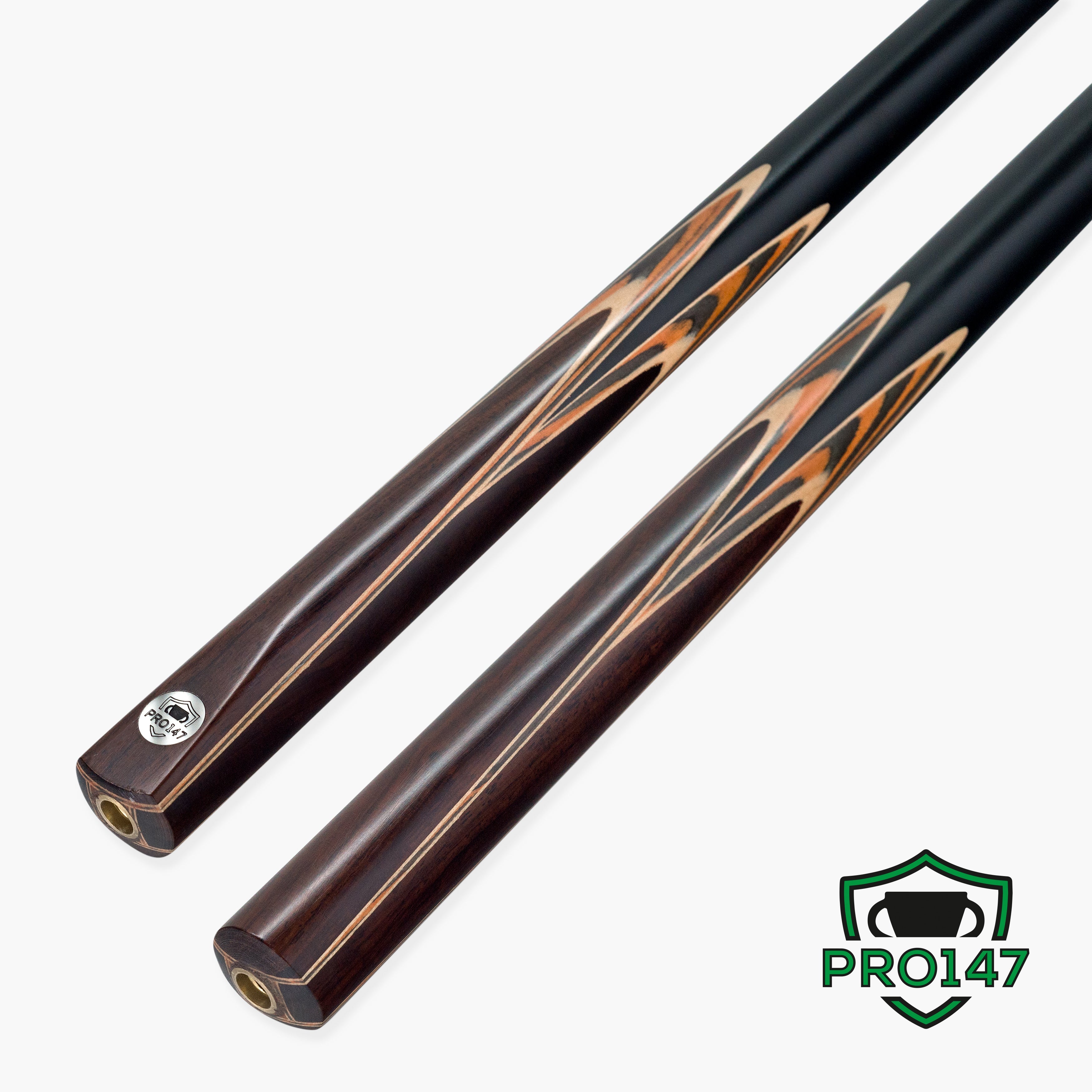 PRO147 TIGER 2 Piece Snooker and Pool Cue and Case Set with 9.5mm Leather Tip