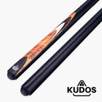 Kudos Brown Bullet 57 Inch 2 Piece Centre Joint Ash Snooker Pool Cue with 9.5mm Tip