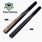 PRO147 Pearl Series Gold Burl 3/4 Joint Deluxe Cue and Case Set with 9.5mm Professional Red Leather Tip