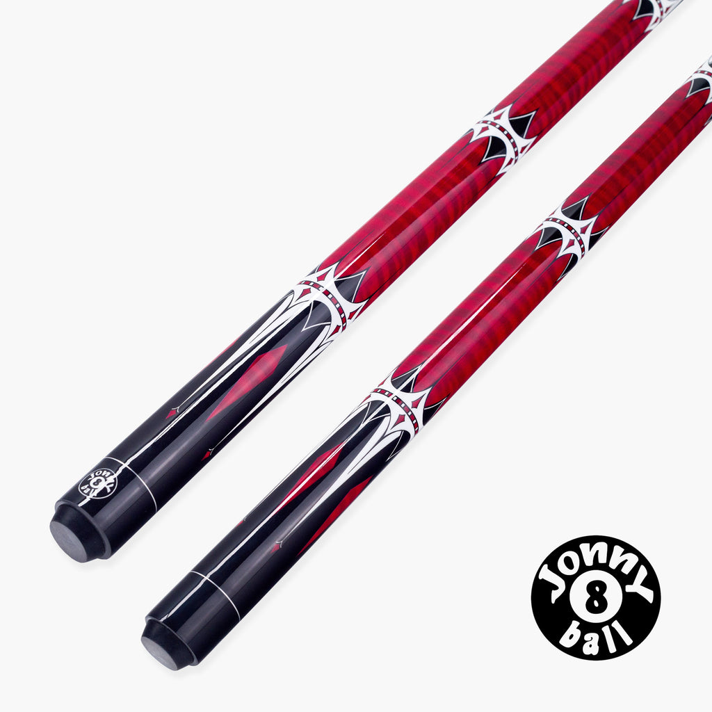 Jonny 8 Ball Harpoon 58 Inch 2 Piece American Pool Cue with Birch Shaft and 13mm Layered Tip
