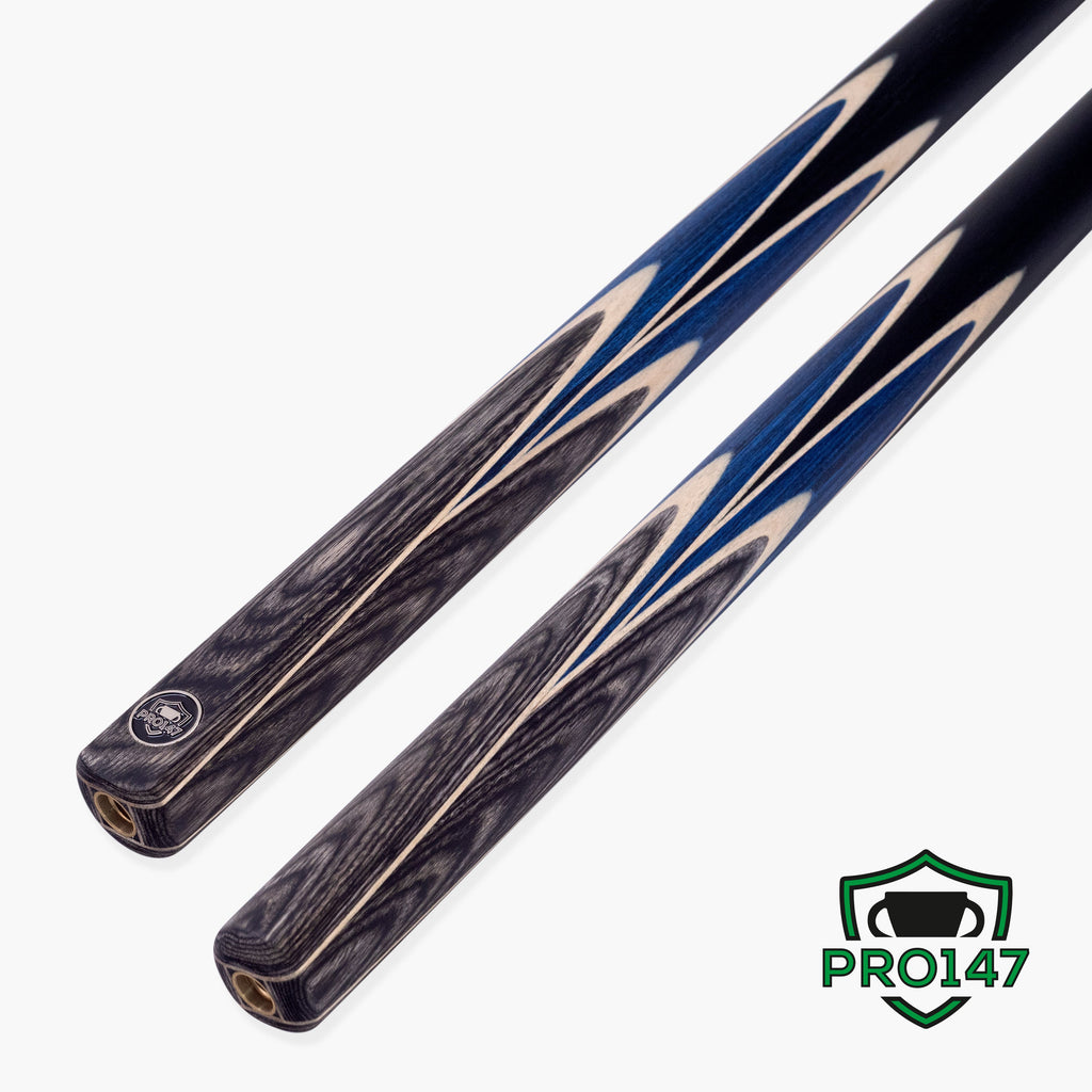 PRO147 Vortex 2 Piece 57 Inch Snooker and English Pool Cue and Case Set with 9.5mm Red Layered Tip