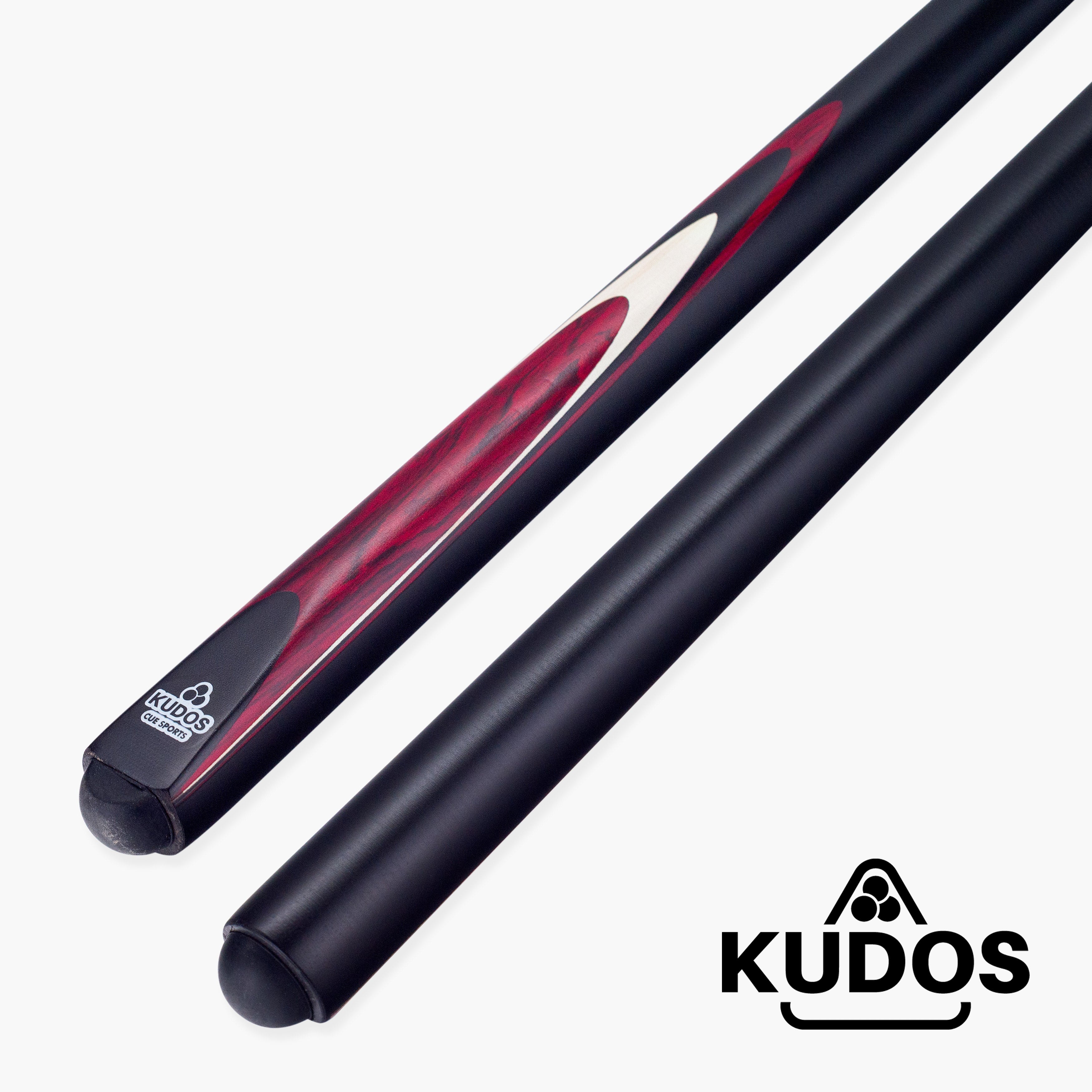 Kudos Red Bullet 57 Inch 2 Piece Centre Joint Ash Snooker Pool Cue with 9.5mm Tip