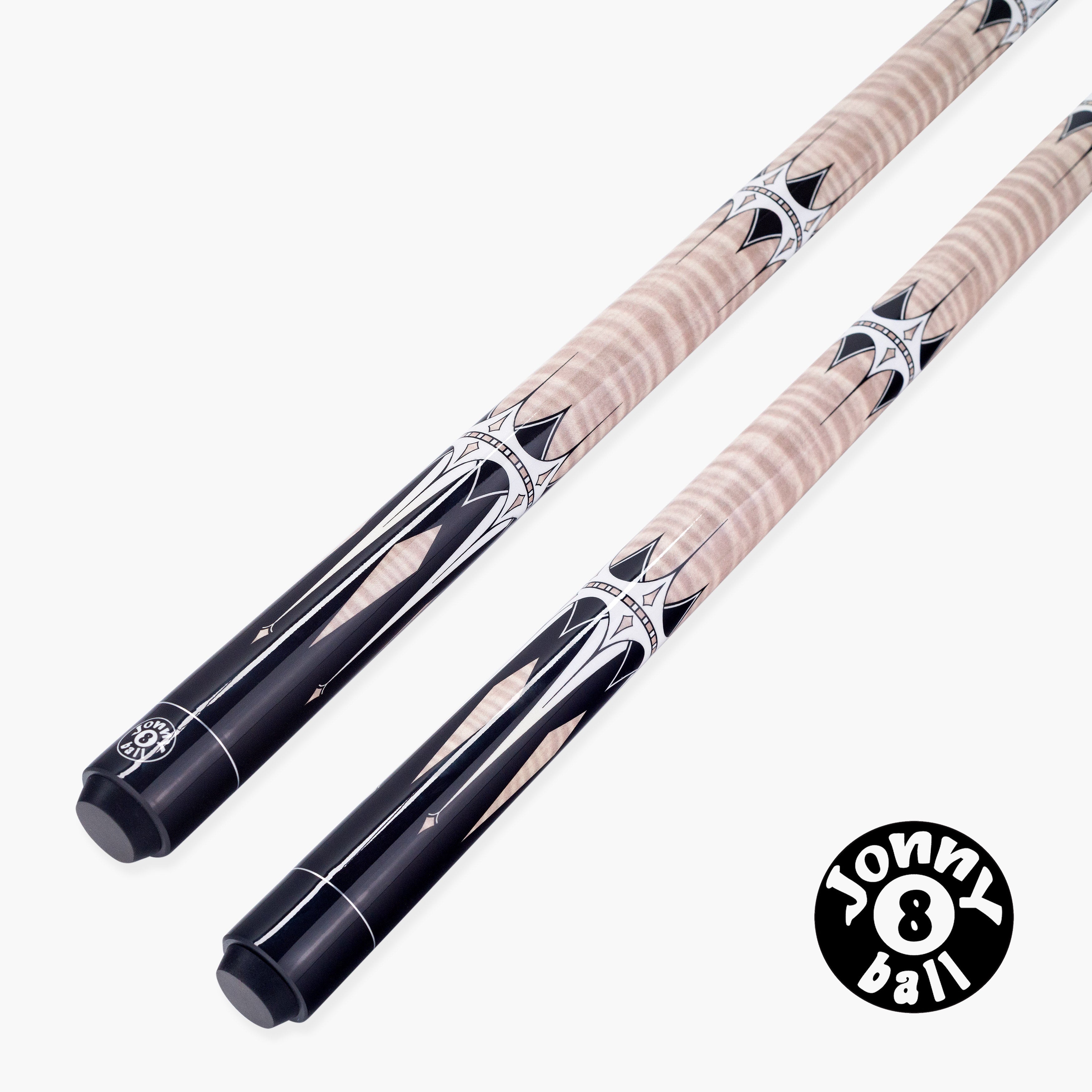 Jonny 8 Ball Harpoon 58 Inch 2 Piece American Pool Cue with Birch Shaft and 13mm Layered Tip