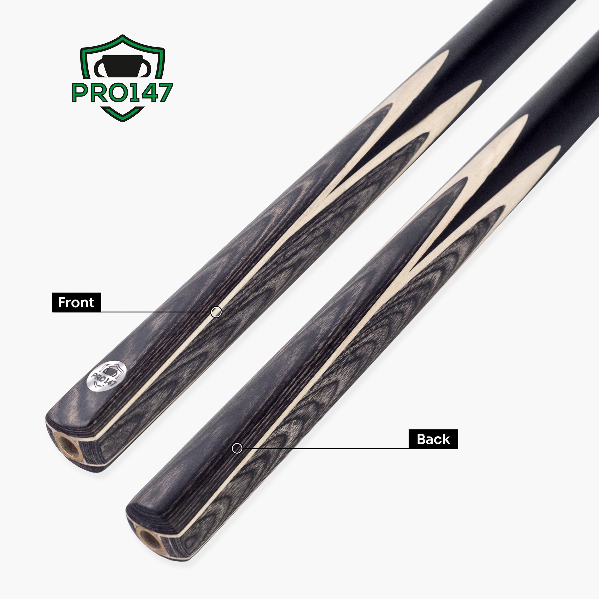PRO147 Windsor 2 Piece Snooker and Pool Cue and Case Set 9.5mm Red Professional Tip
