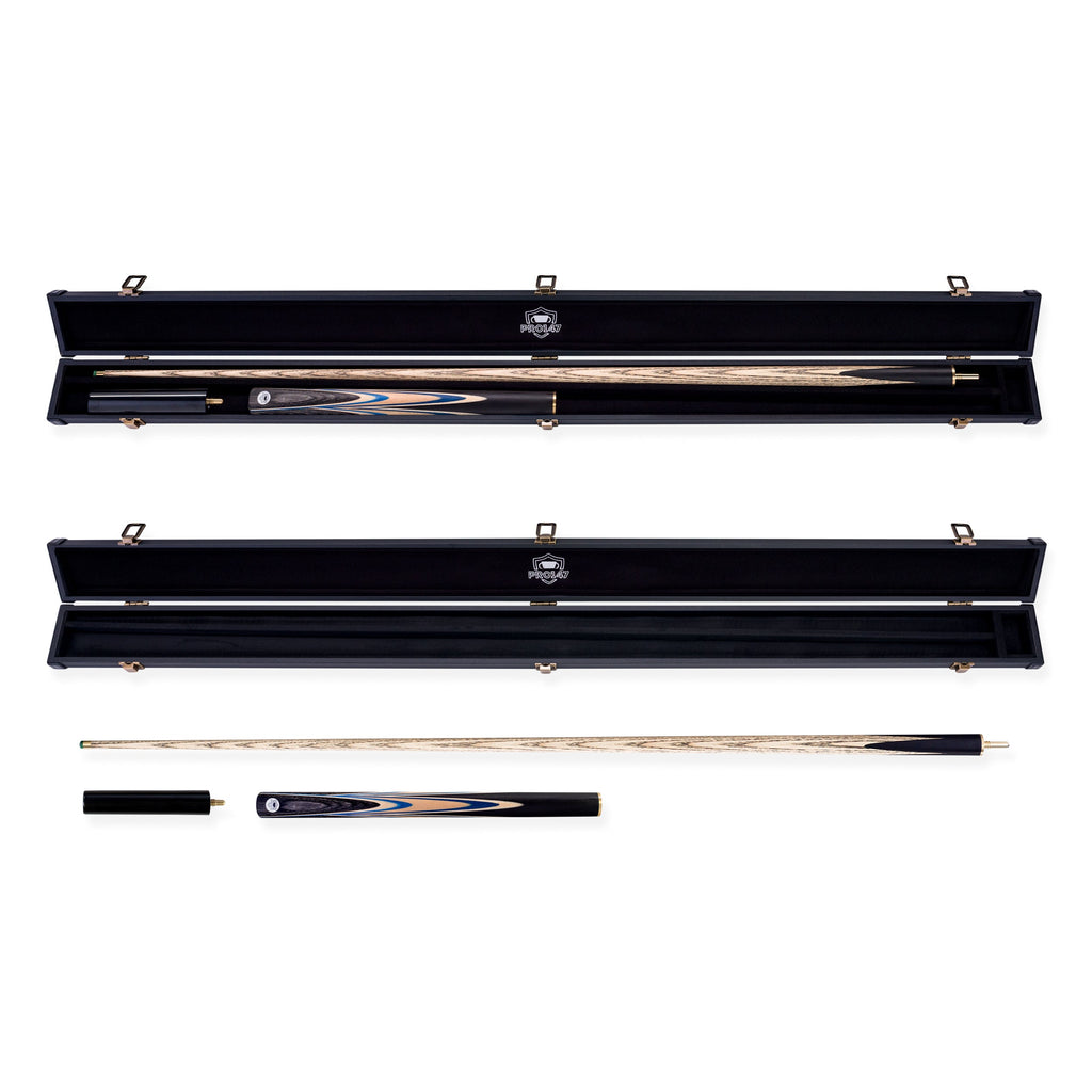 PRO147 Blue Pearl 3/4 Joint Cue and Case Set with 9.5mm Professional Layered Leather Tip