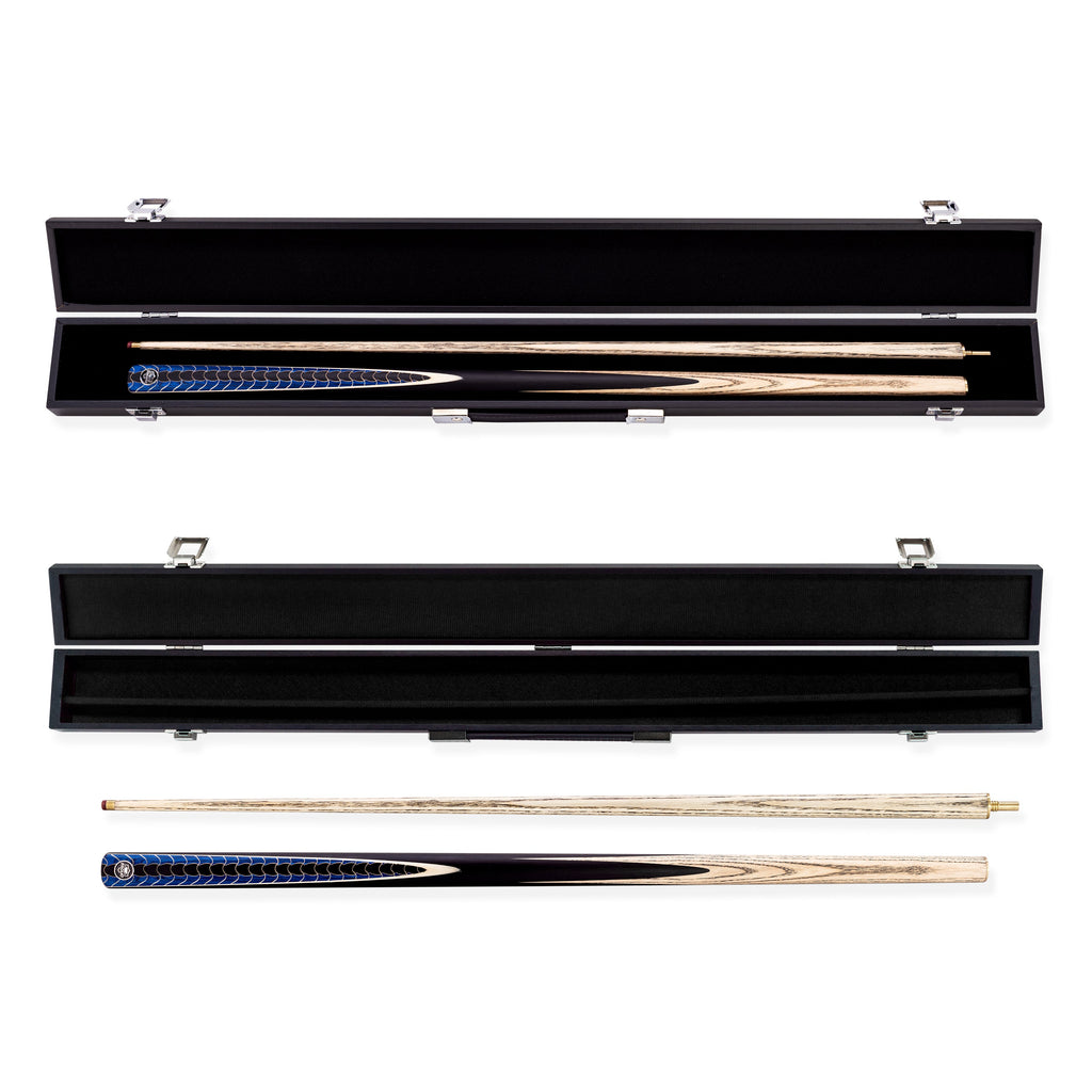 PRO147 Blue Dragon 2 Piece 57 Inch Snooker and English Pool Cue and Case Set with 9.5mm Red Layered Tip