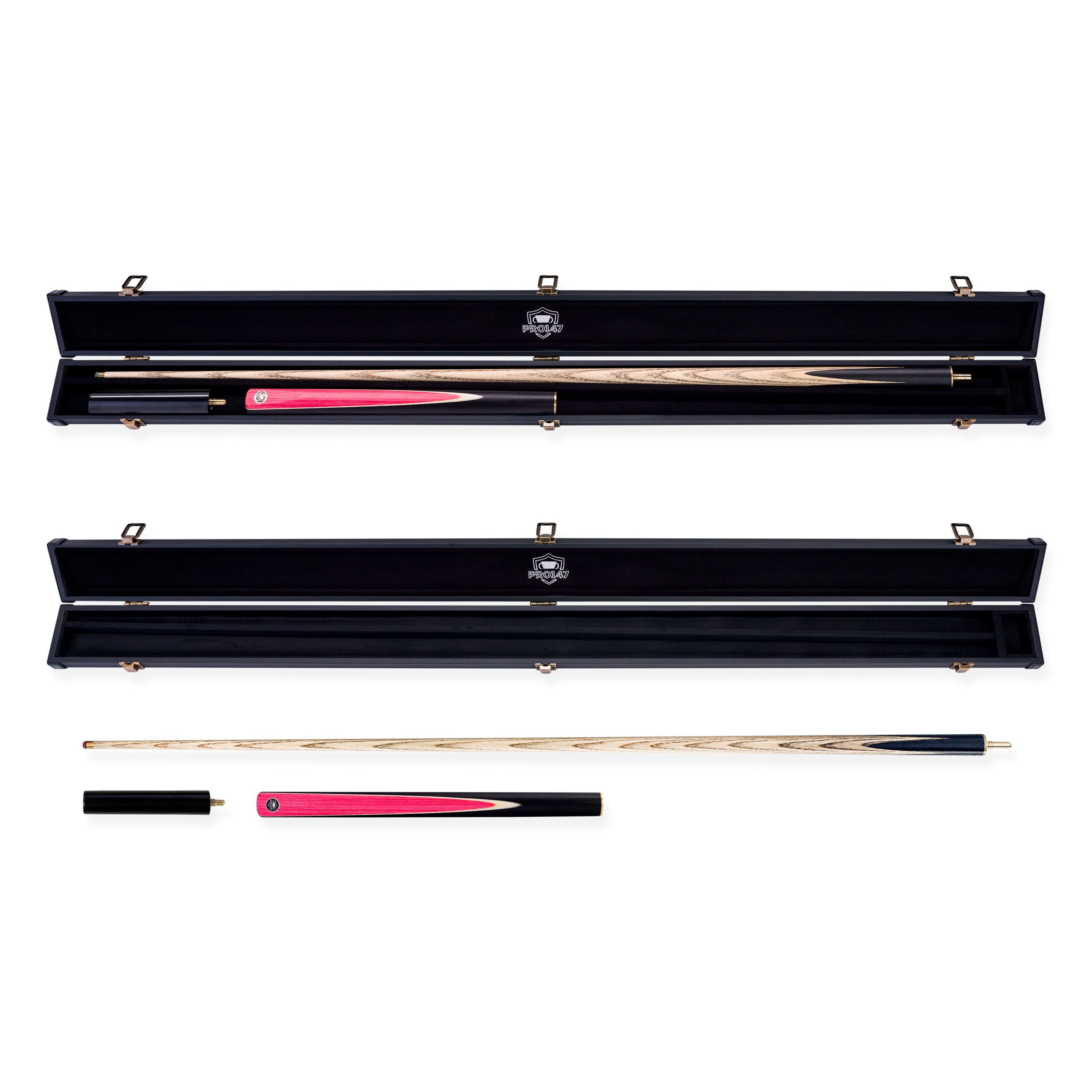PRO147 Pink Pearl 3/4 Joint Cue and Case Set with 9.5mm Professional Layered Leather Tip