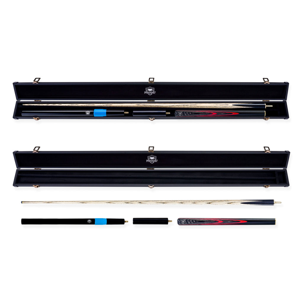 PRO147 Apollo 58 Inch 3/4 Jointed Hand Spliced Premium Snooker and Pool Cue and Case Set 9.5mm Tip