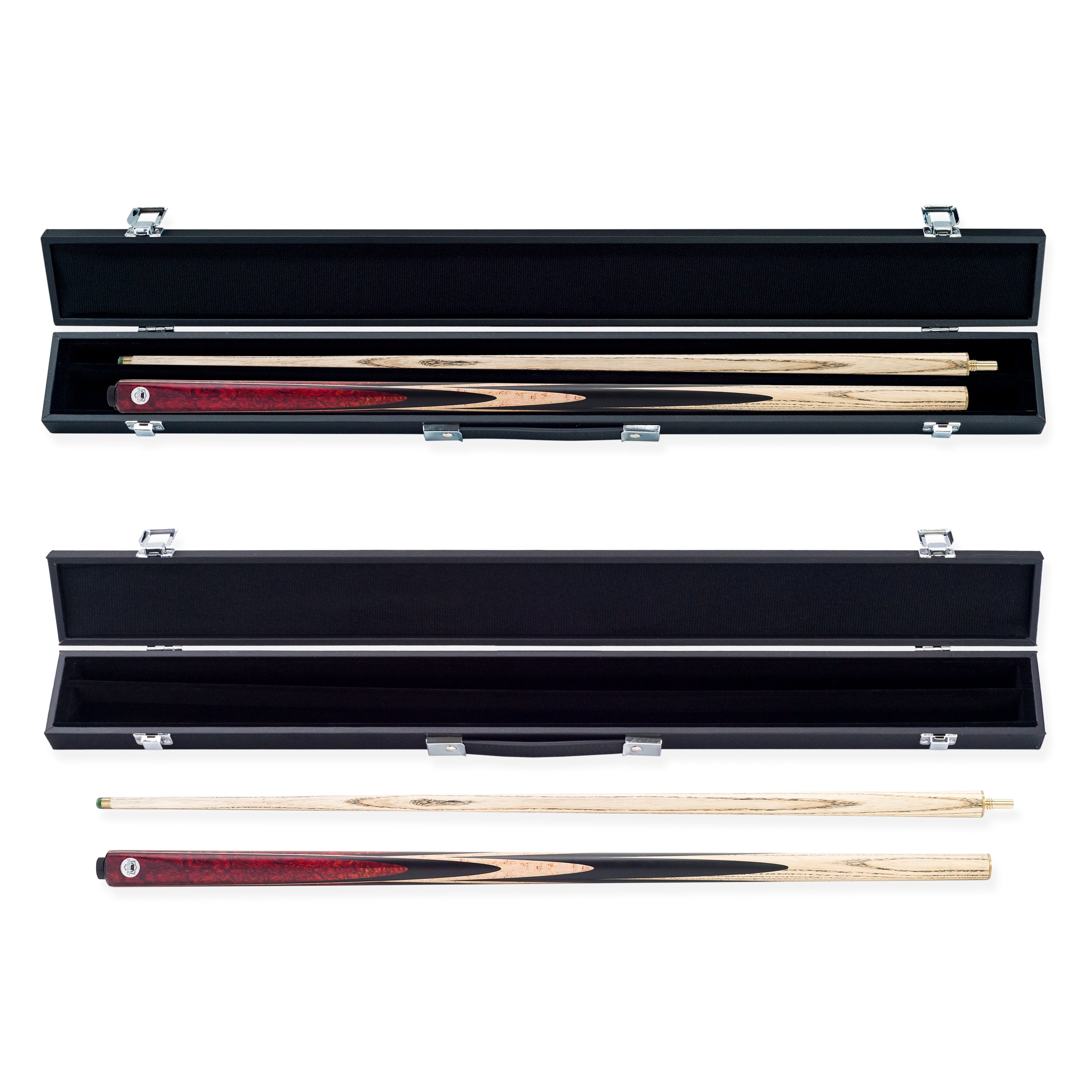 PRO147 Farsley Two Piece Snooker and Pool Cue and Case Set with 9.5mm Green Layered Tip