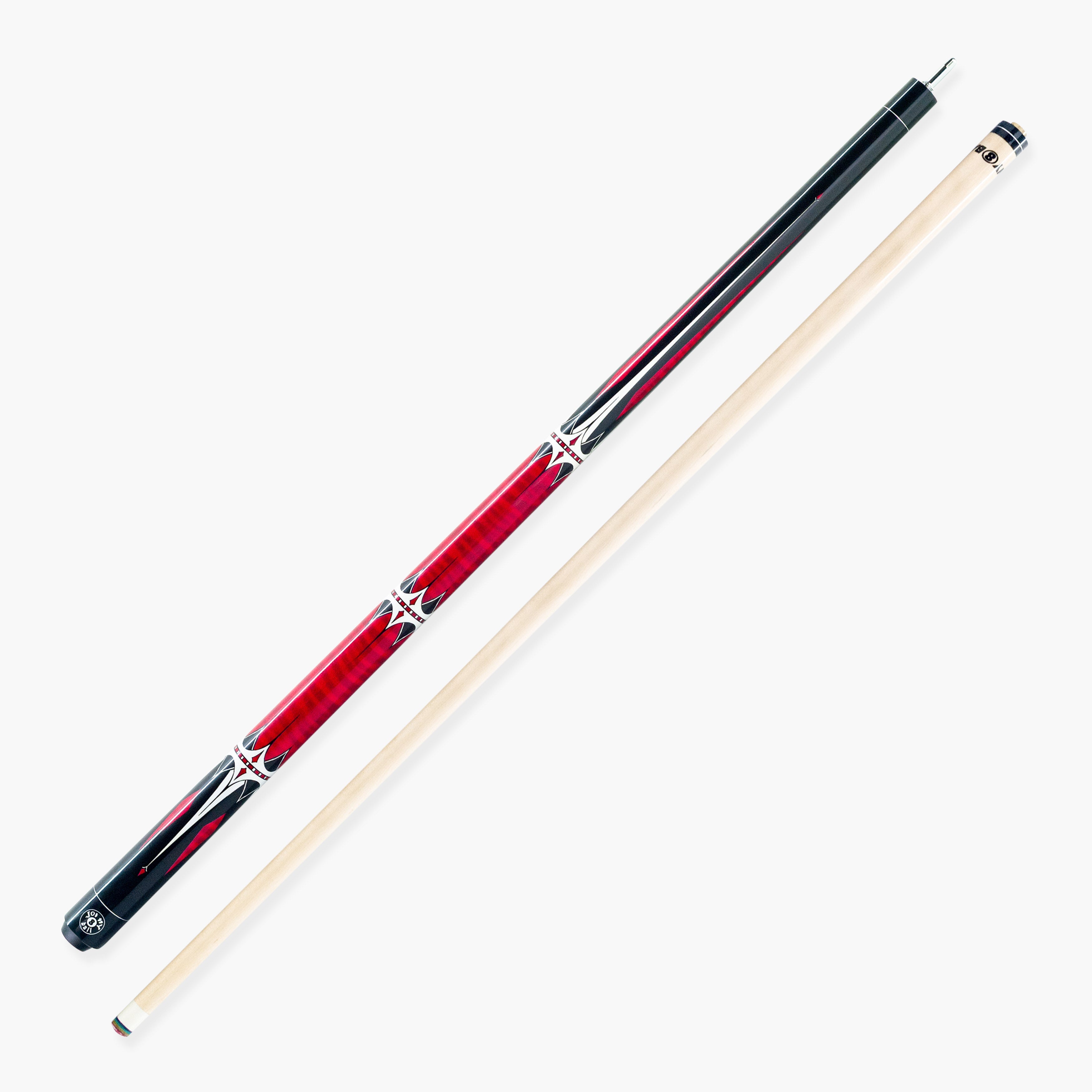 Jonny 8 Ball Harpoon 58 Inch 2 Piece American Pool Cue with Birch Shaft and 13mm Layered Tip