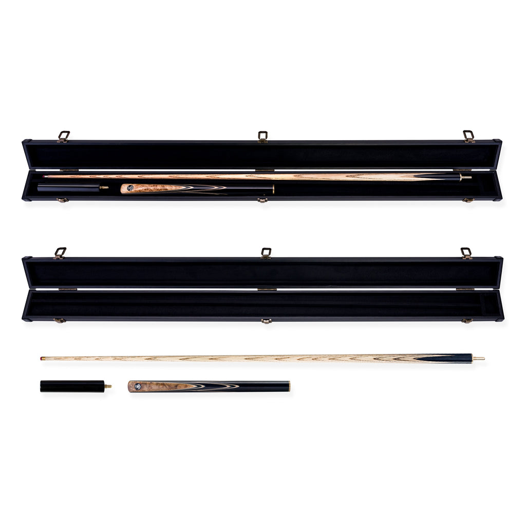 Jonny 8 Ball Pearl Series Gold Burl 3/4 Joint Cue and Case Set with 9mm Professional Layered Leather Tip