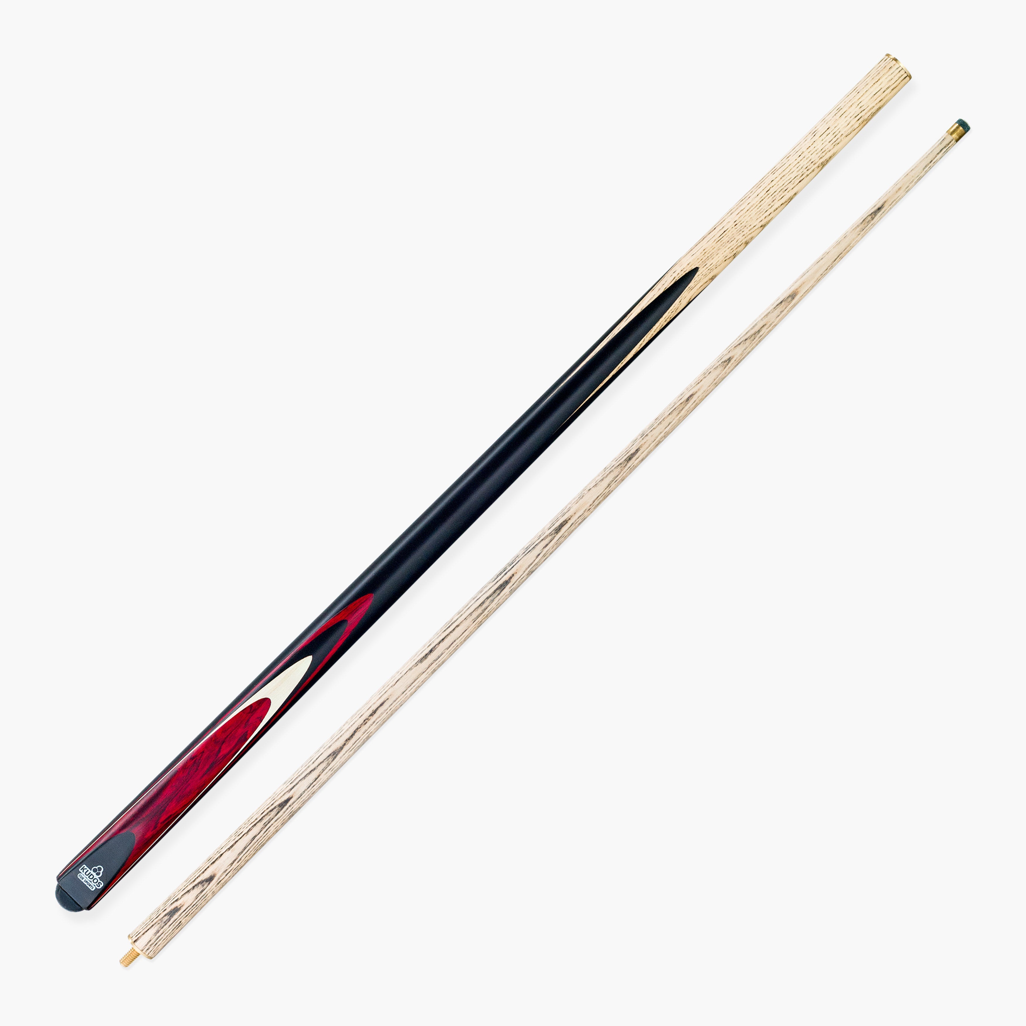 Kudos Red Bullet 57 Inch 2 Piece Centre Joint Ash Snooker Pool Cue with 9.5mm Tip