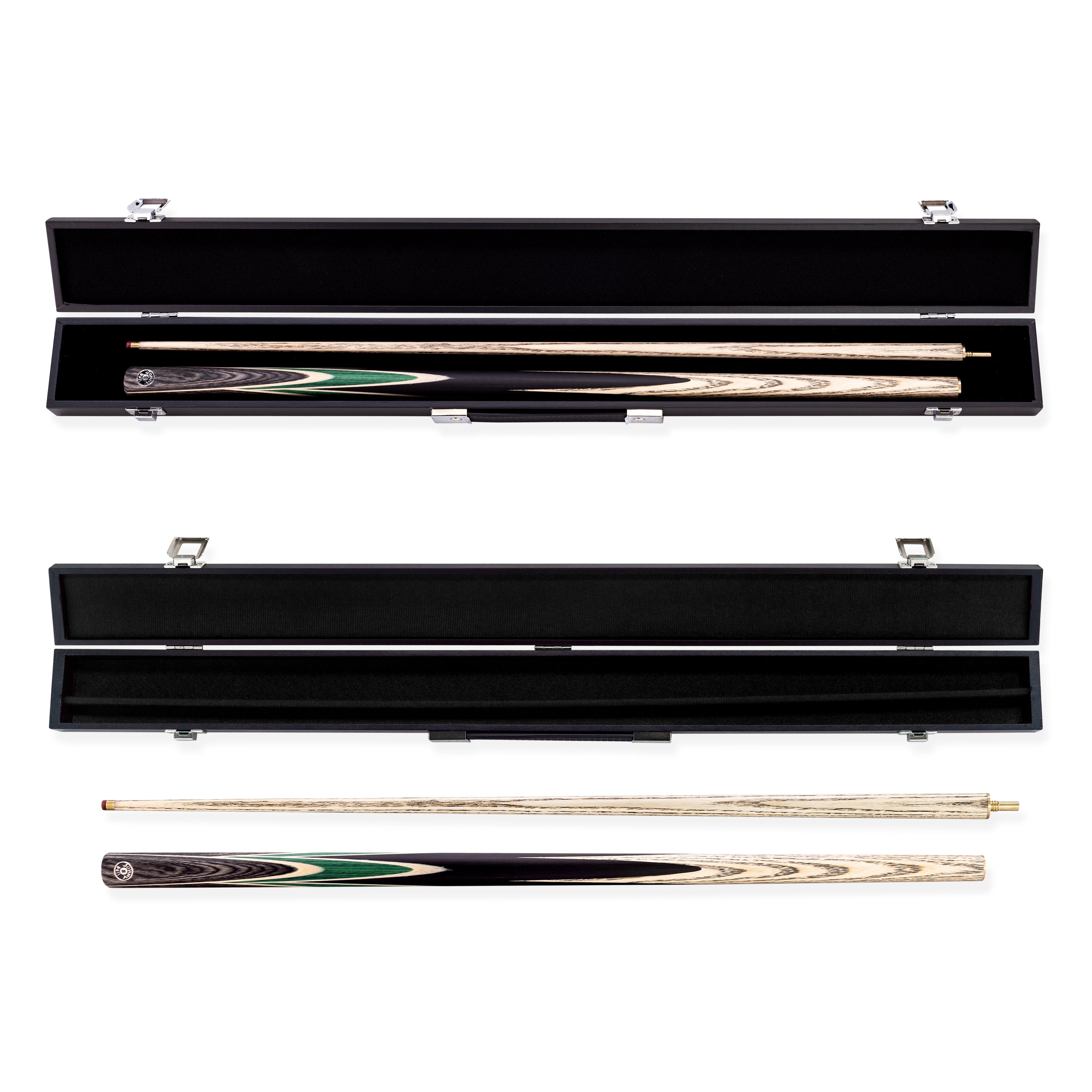 Jonny 8 Ball Vortex 2 Piece 57 Inch English Pool Cue and Case Set with 8.5mm Red Layered Tip