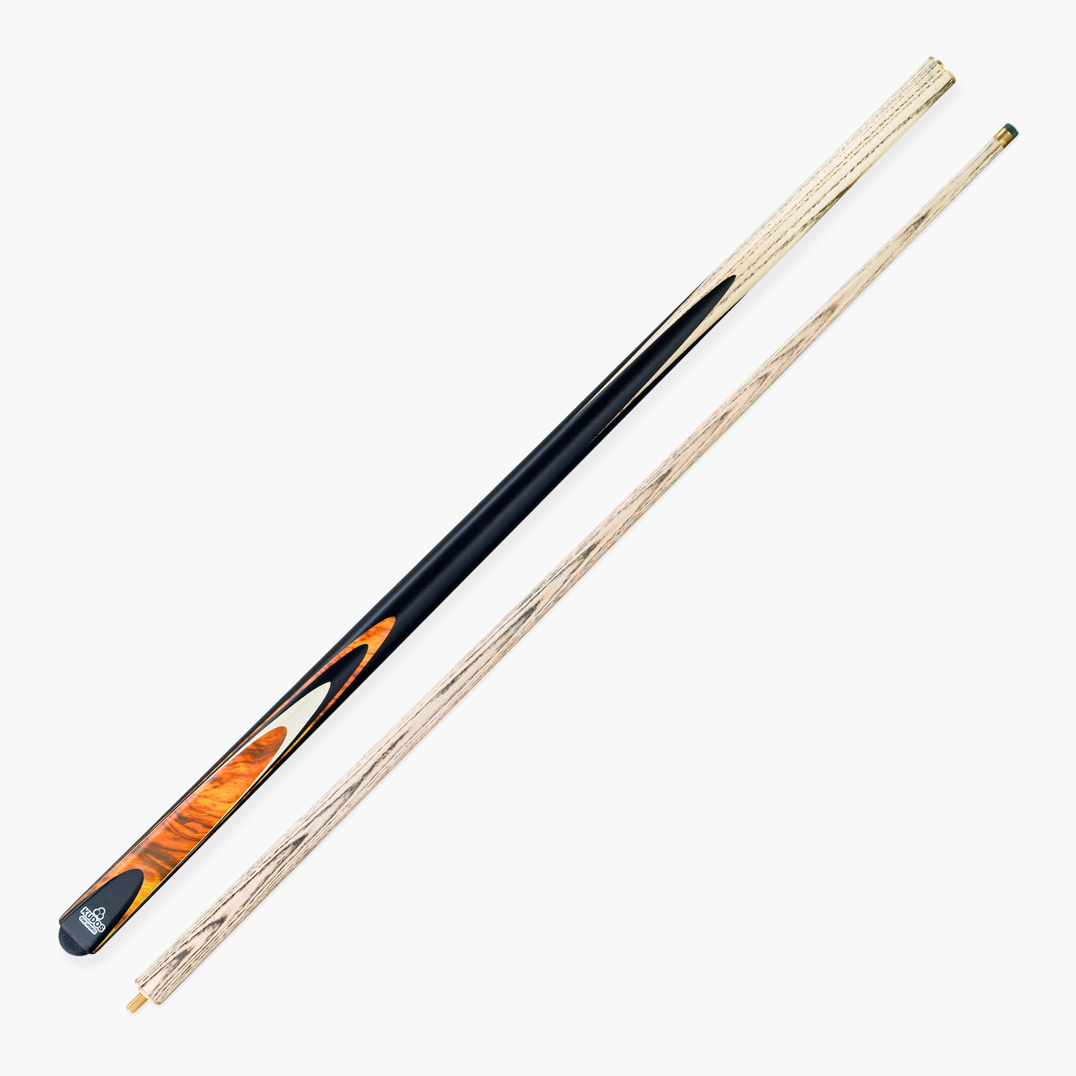 Kudos Brown Bullet 57 Inch 2 Piece Centre Joint Ash Snooker Pool Cue with 9.5mm Tip