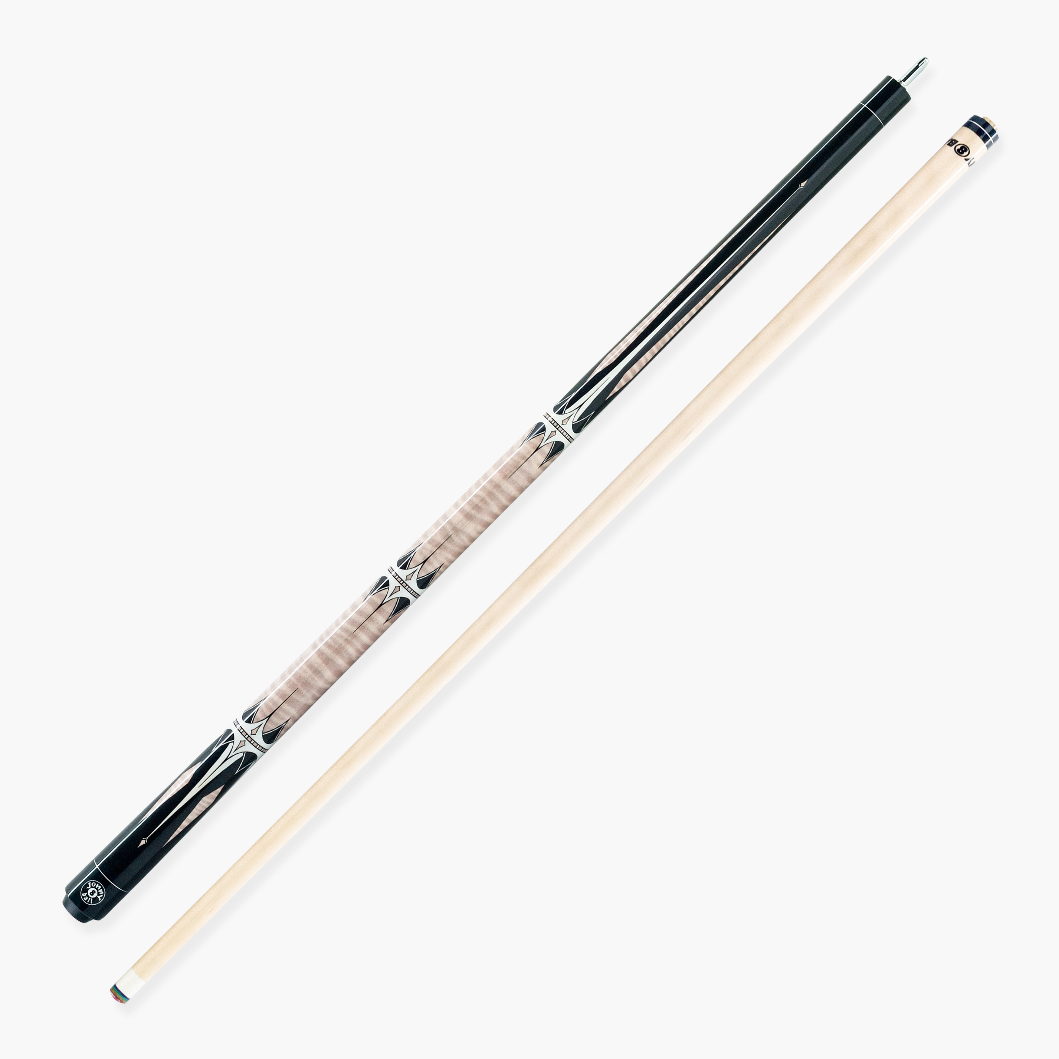 Jonny 8 Ball Harpoon 58 Inch 2 Piece American Pool Cue with Birch Shaft and 13mm Layered Tip