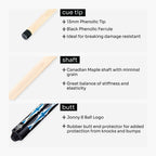 Jonny 8 Ball black American pool break cue