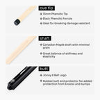 Jonny 8 Ball black American pool break cue