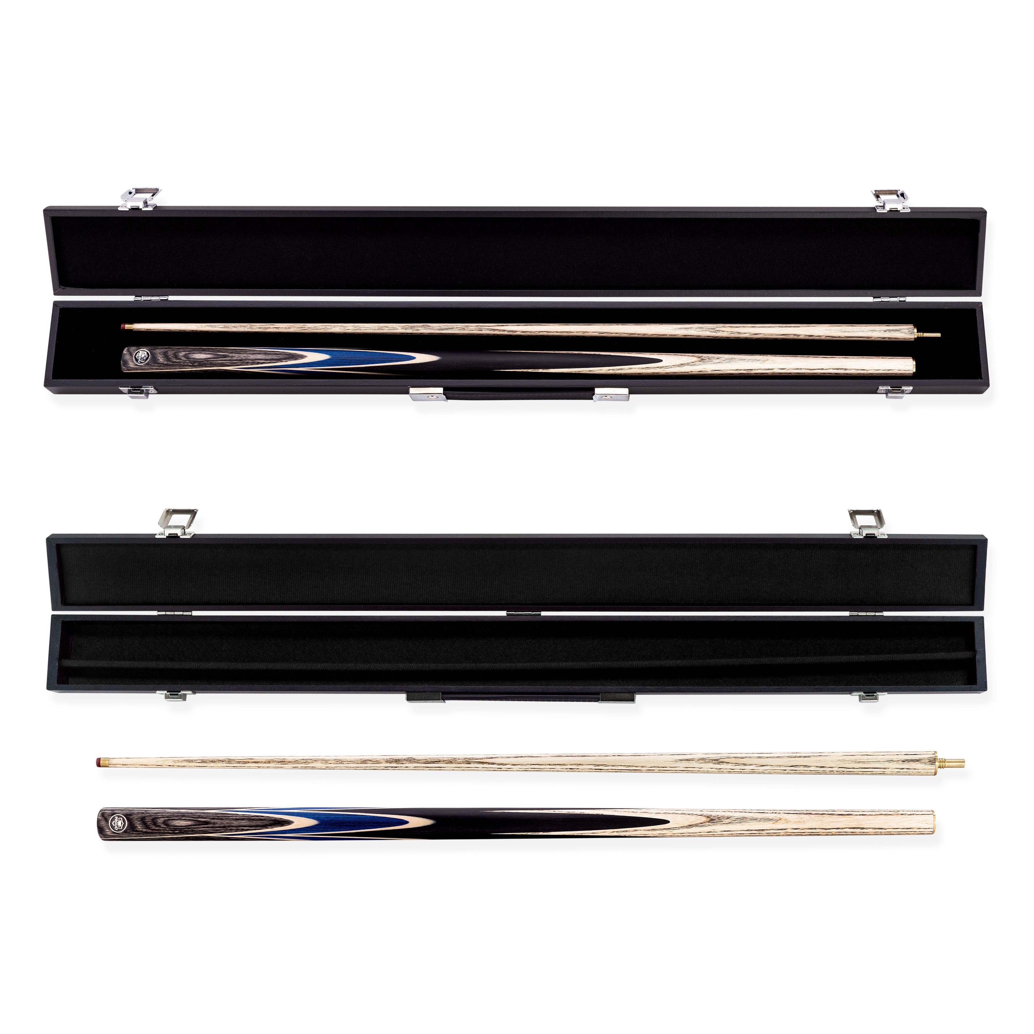 PRO147 Vortex 2 Piece 57 Inch Snooker and English Pool Cue and Case Set with 9.5mm Red Layered Tip