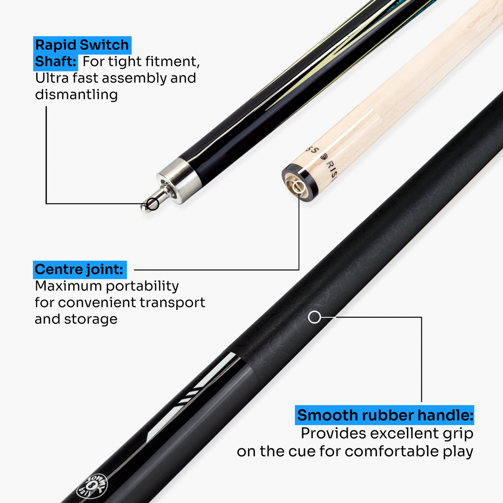 Jonny 8 Ball black 58-inch American pool cue