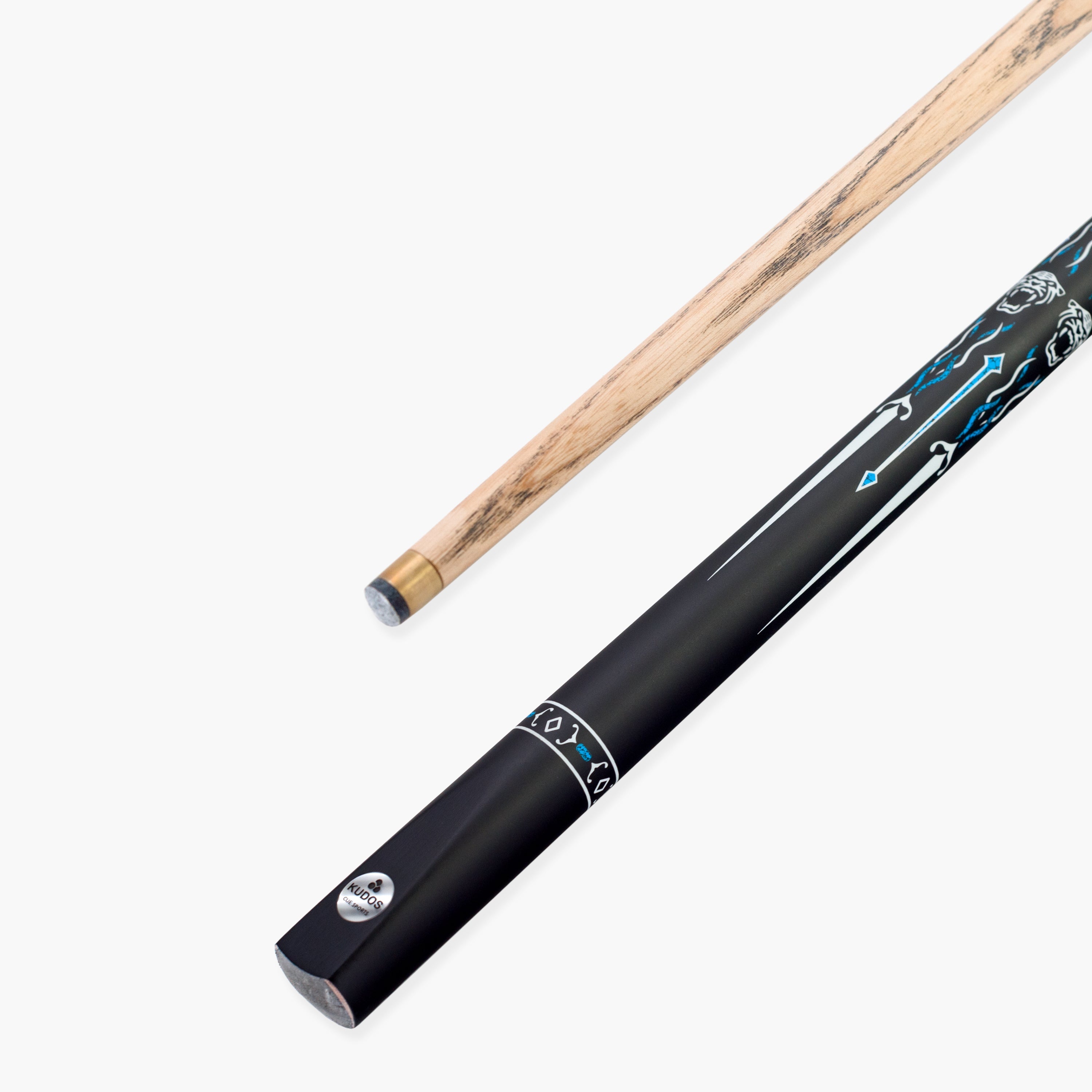 Kudos Panther 57 Inch 2 Piece Centre Joint Ash Snooker and Pool Cue 9.5mm Tip