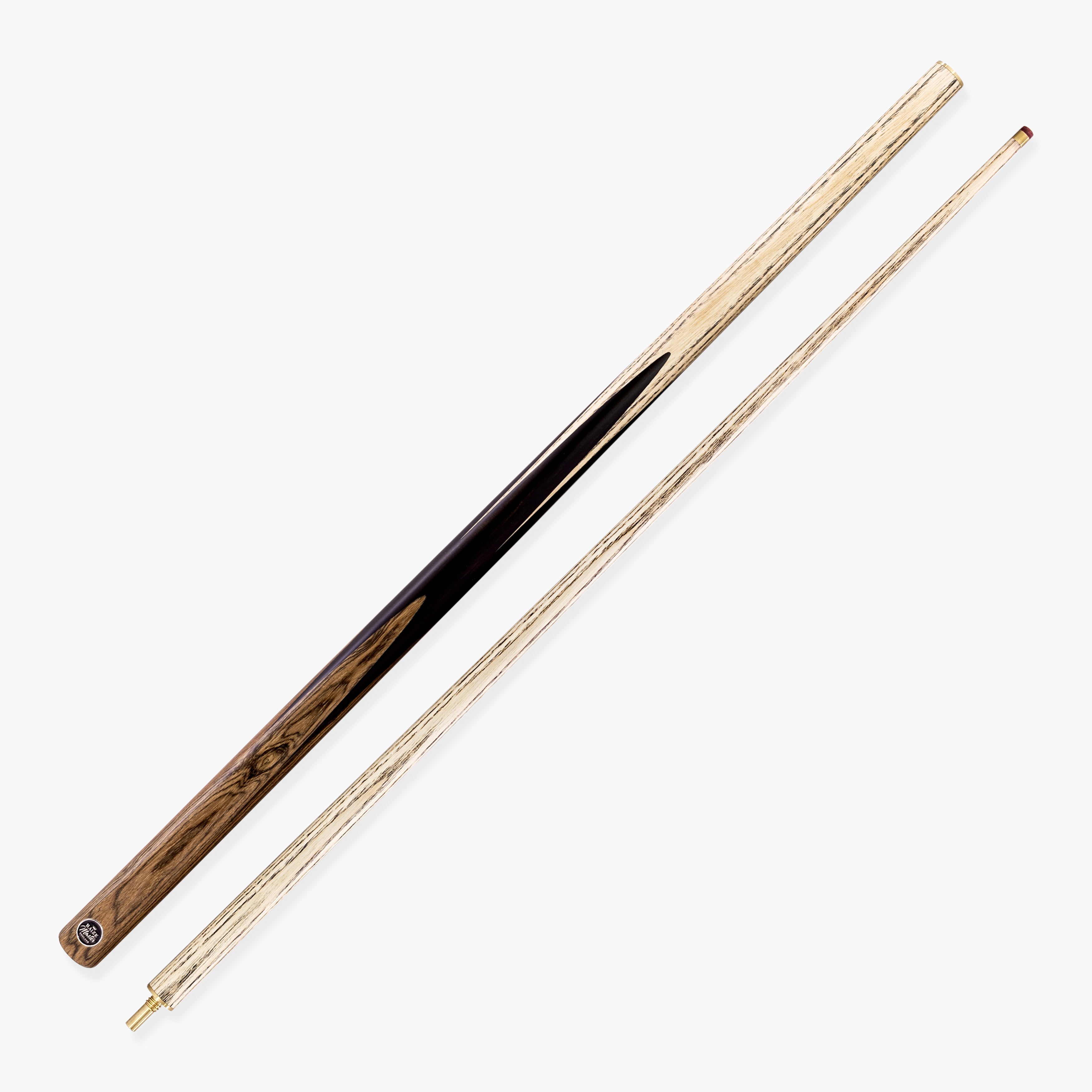 Baize Master Golden Sandalwood 2 Piece 57 Inch English Pool Cue and Case Set with 9.5mm Red Layered Tip
