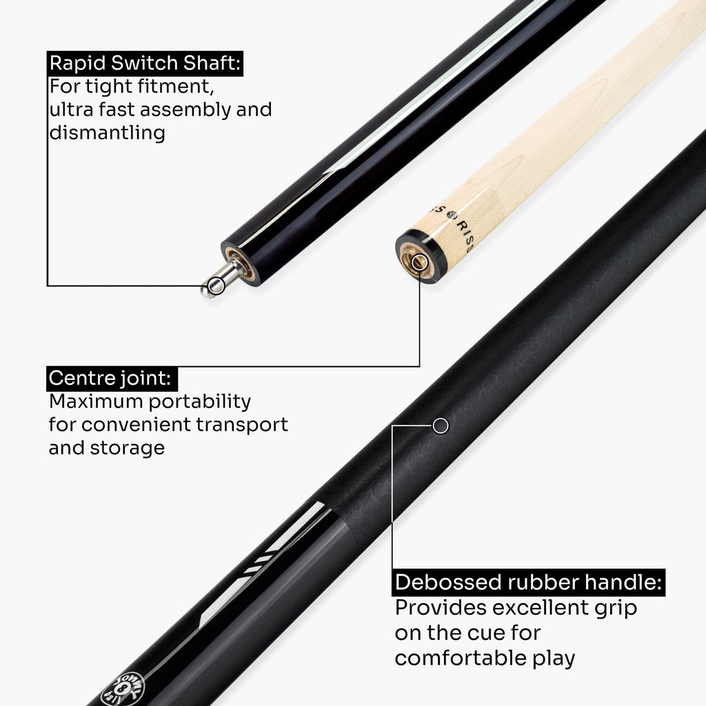 Jonny 8 Ball black American pool break cue