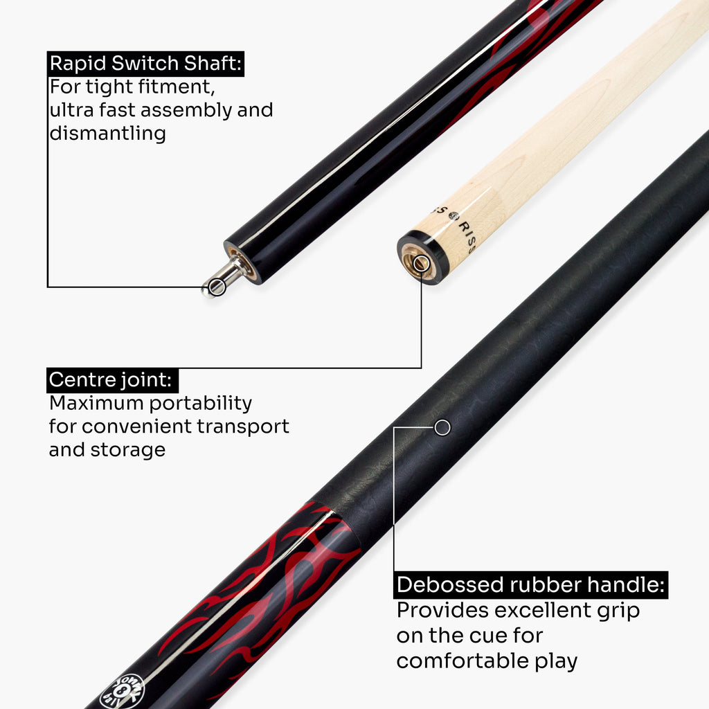 Jonny 8 Ball black American pool break cue