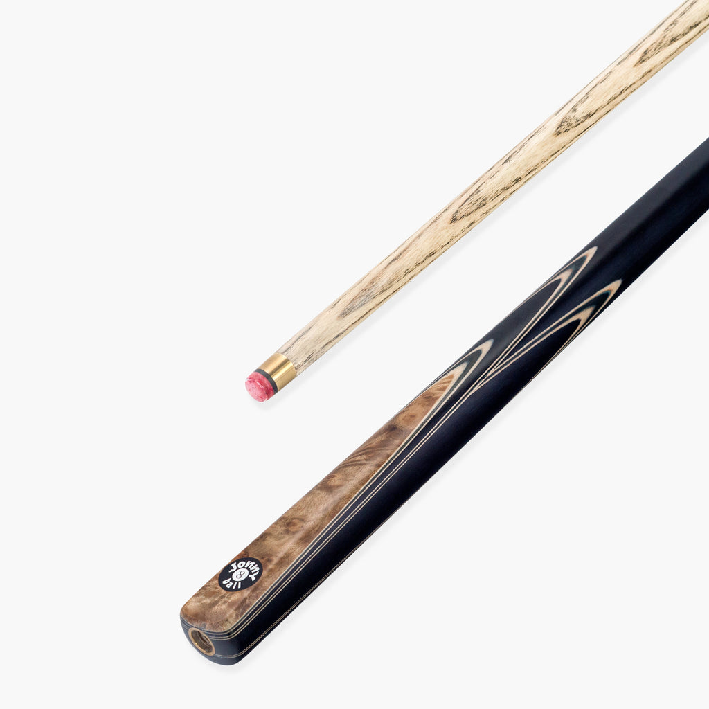 Jonny 8 Ball Pearl Series Gold Burl 57 Inch 3/4 English Pool Cue with 9mm Professional Red Layered Tip