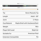 Jonny 8 Ball Aqua Riss American pool break jump cue